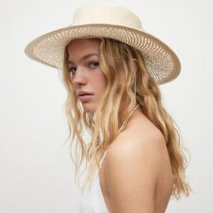 Allsaints Brogan open-weave straw bolero hat